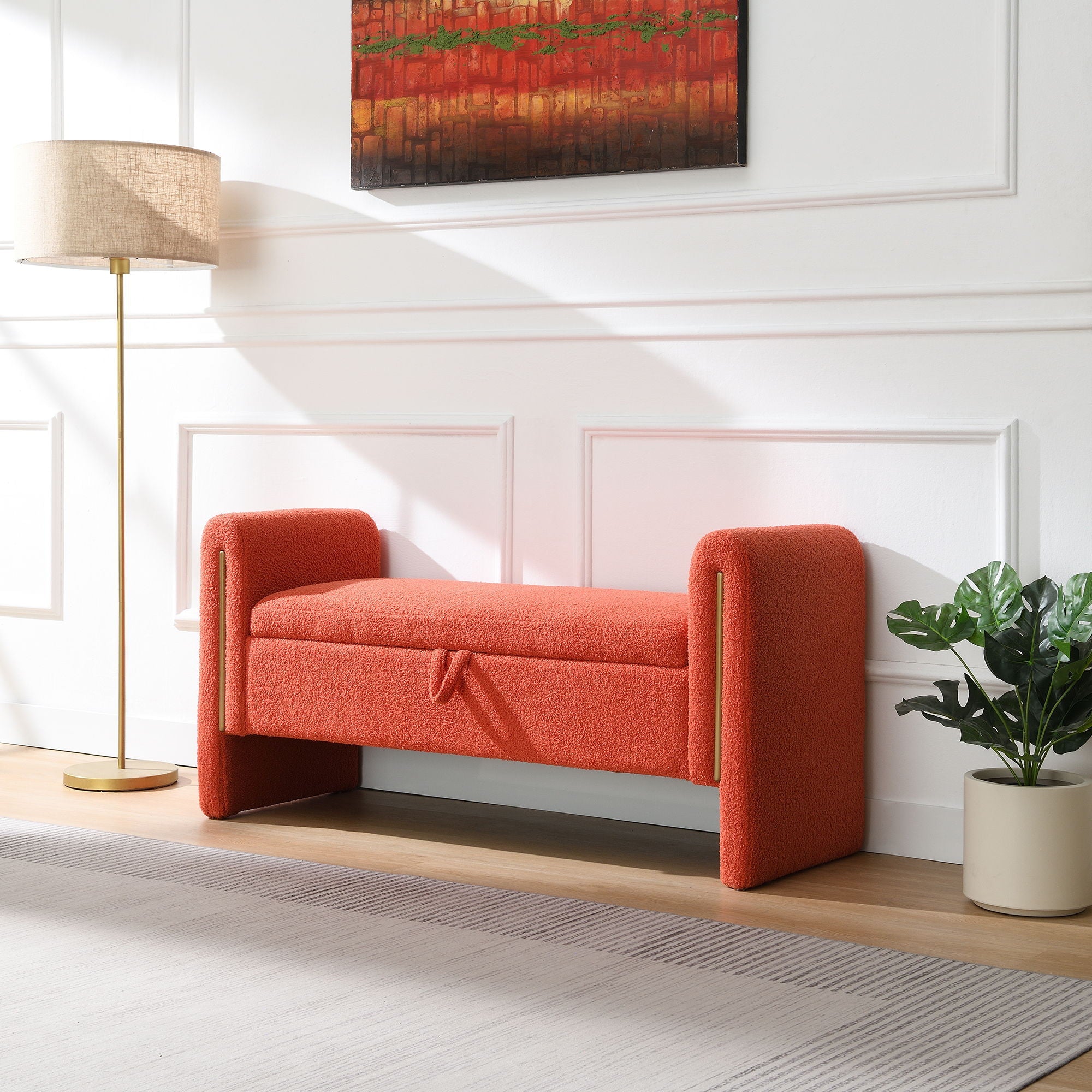 Teddy Upholstered Large Bed End Bench With Storage