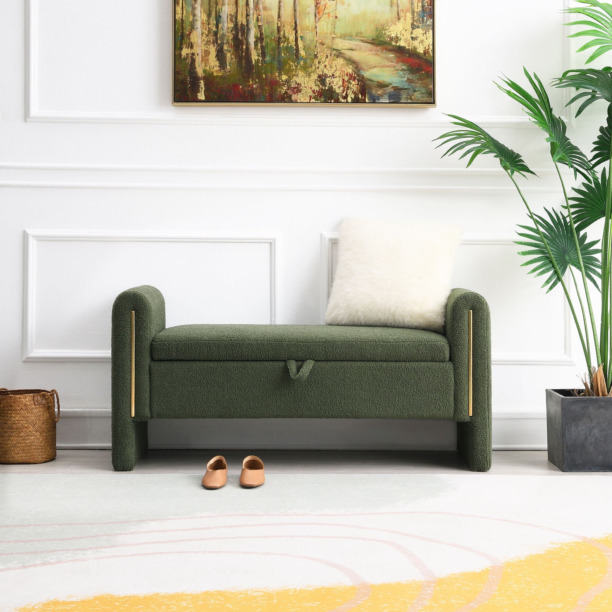 Teddy Upholstered Large Bed End Bench With Storage