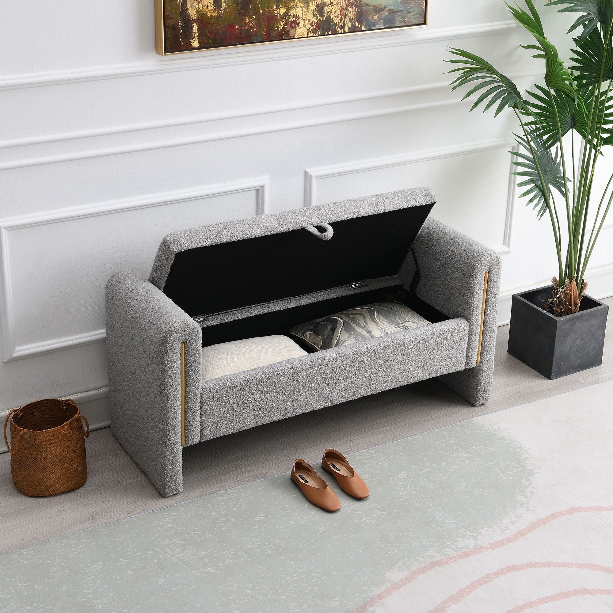 Teddy Upholstered Large Bed End Bench With Storage
