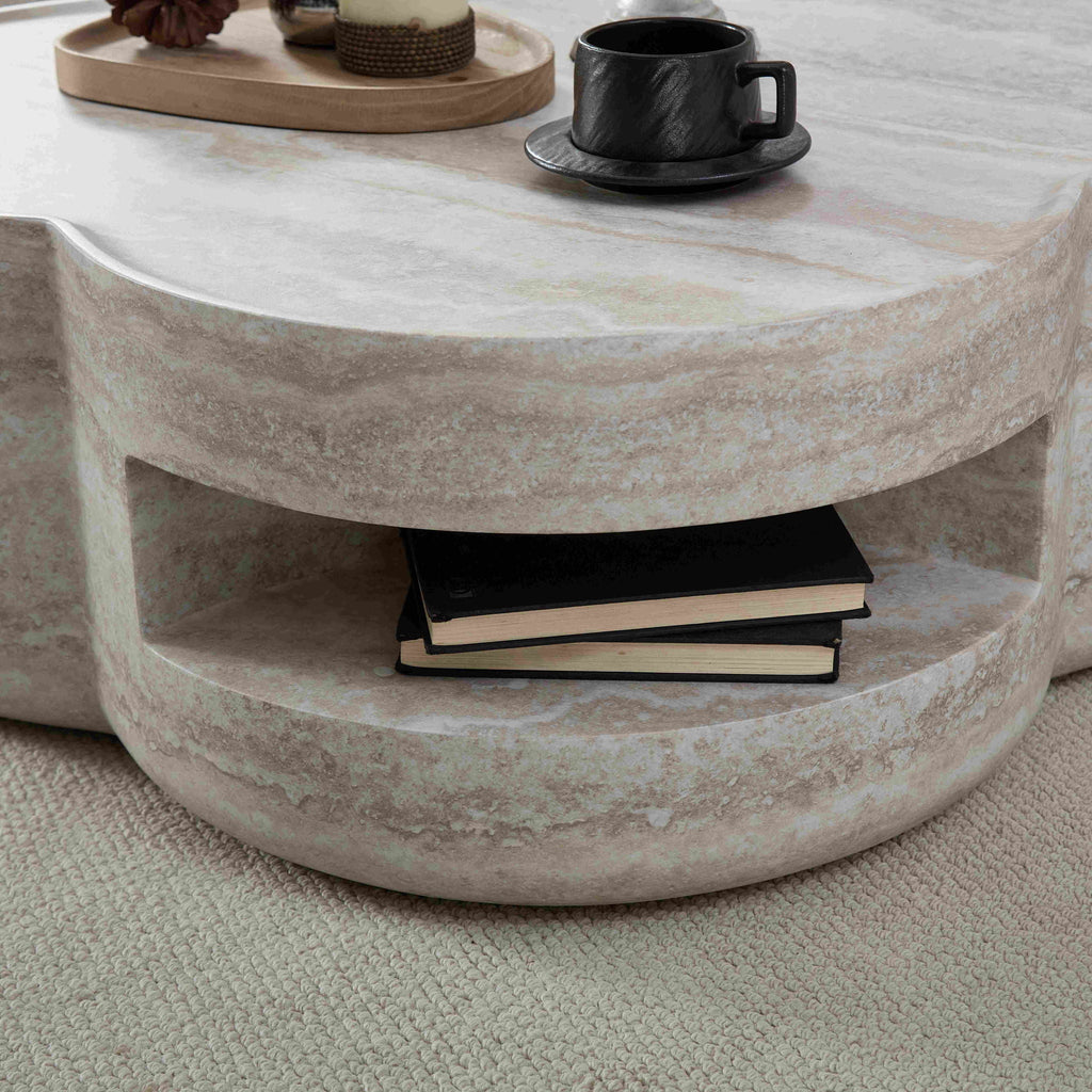 Clover Marble Round Coffee Table