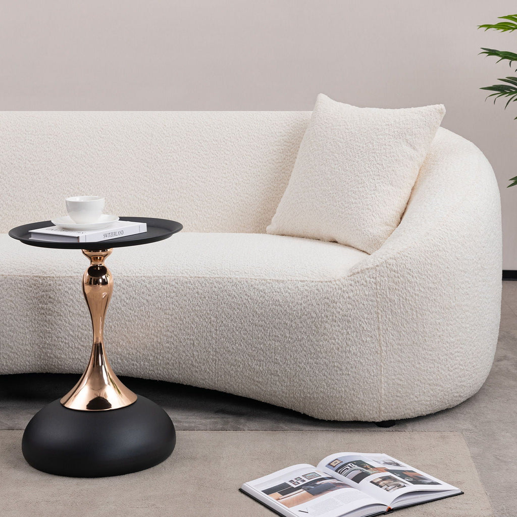 Curved 3 Seater Sofa White