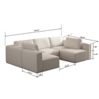 104.32*70.86 Modular Sectional Sofa Sleeper Couch, Sectional Sofa with Chaise and Ottoman, Convertible U Shaped Modular Sofa Set. Compressed sponge, White. (Combo 3A+2B)