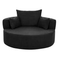 360° Swivel Accent Barrel Chair with Removable Pillows, Black Chenille, 56.3x56.3x36.5 inches