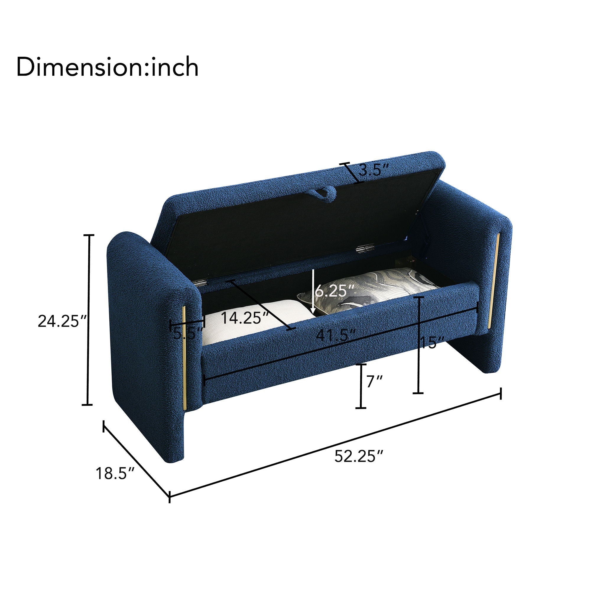 Teddy Upholstered Large Bed End Bench With Storage