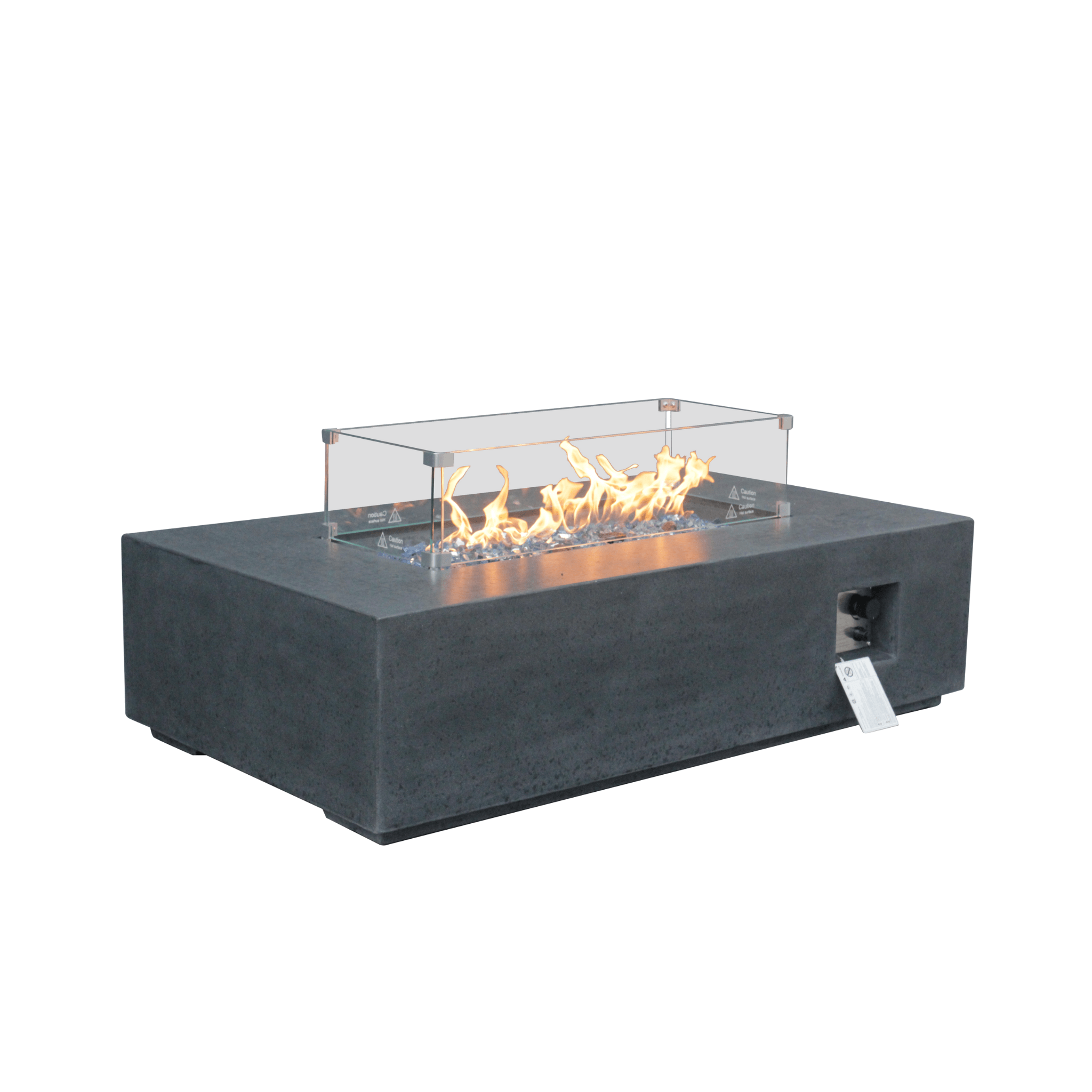 Alora 52" Outdoor Concrete Liquid Propane Rectangular Fire Pit Table (SAK84314)