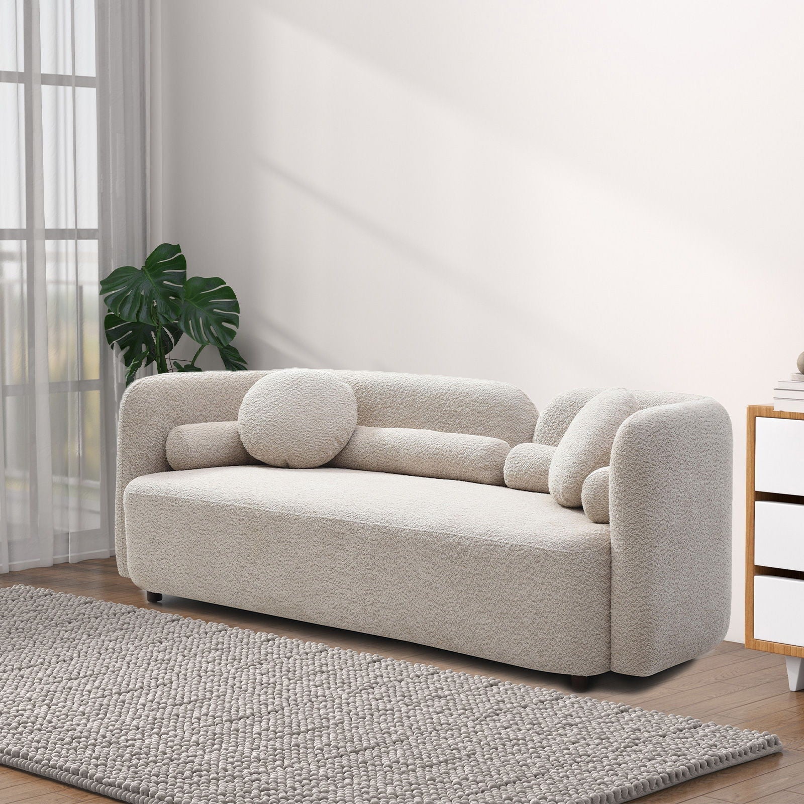 2 Seater Sofa Light Beige