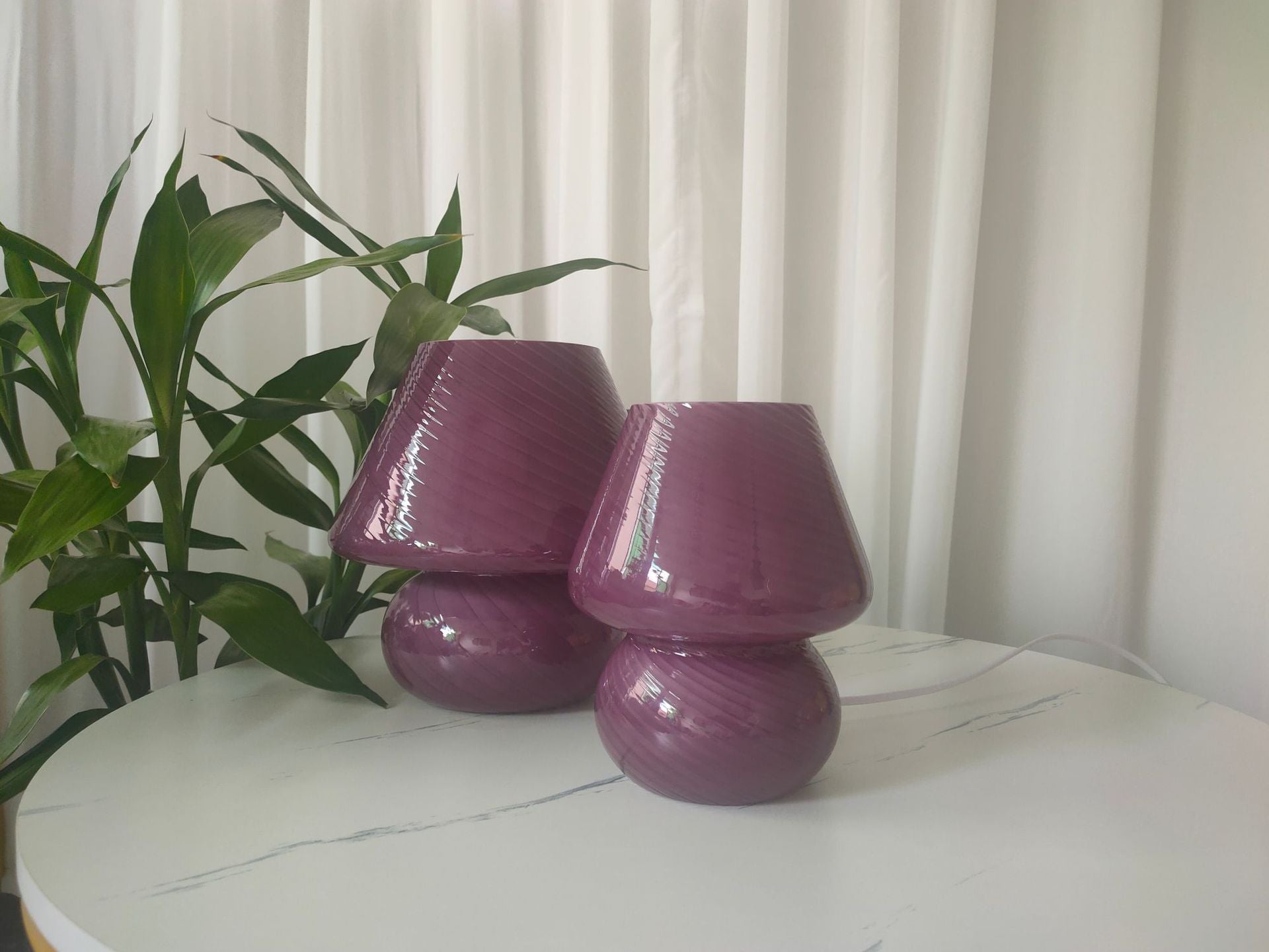 Glass Mushroom Table Lamp