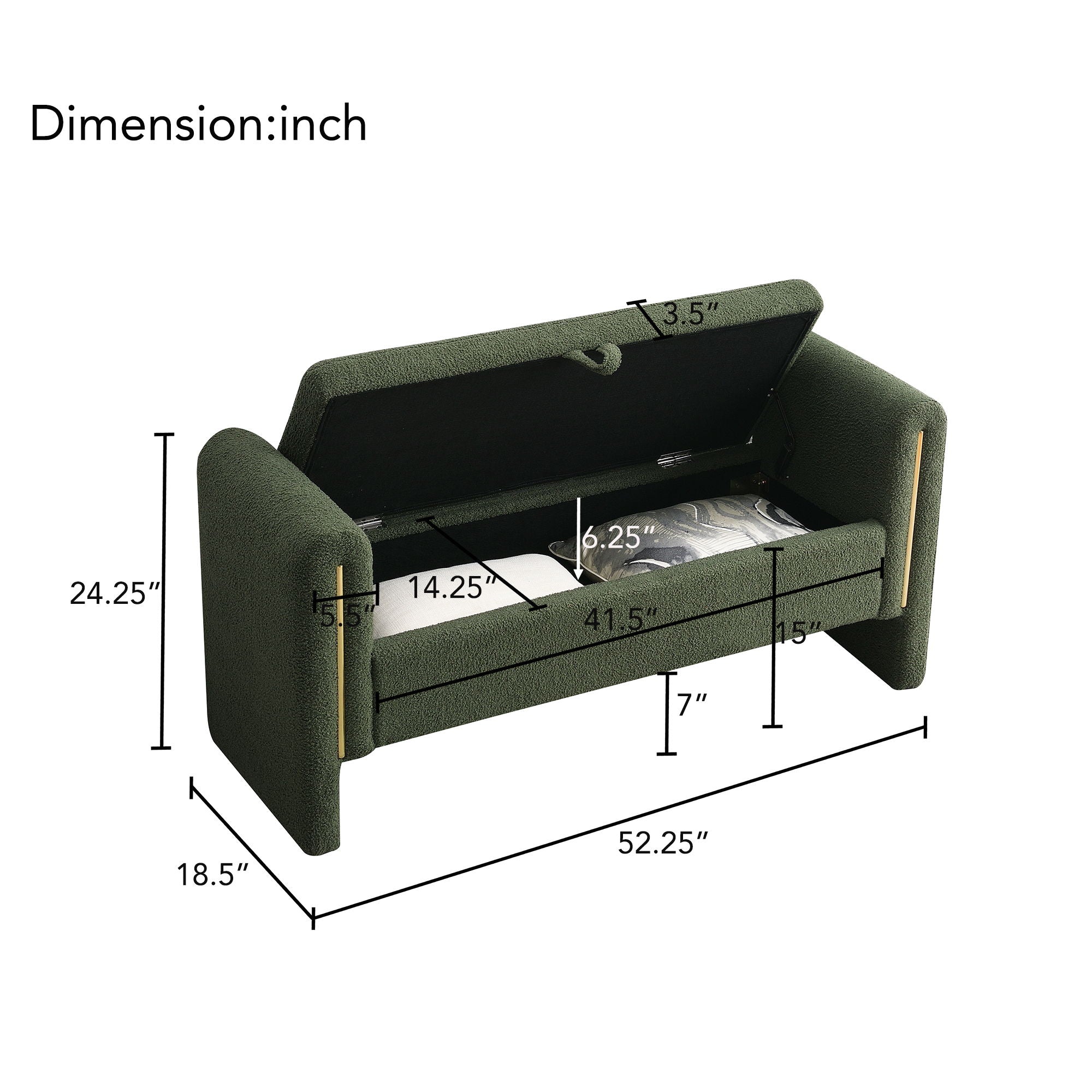 Teddy Upholstered Large Bed End Bench With Storage