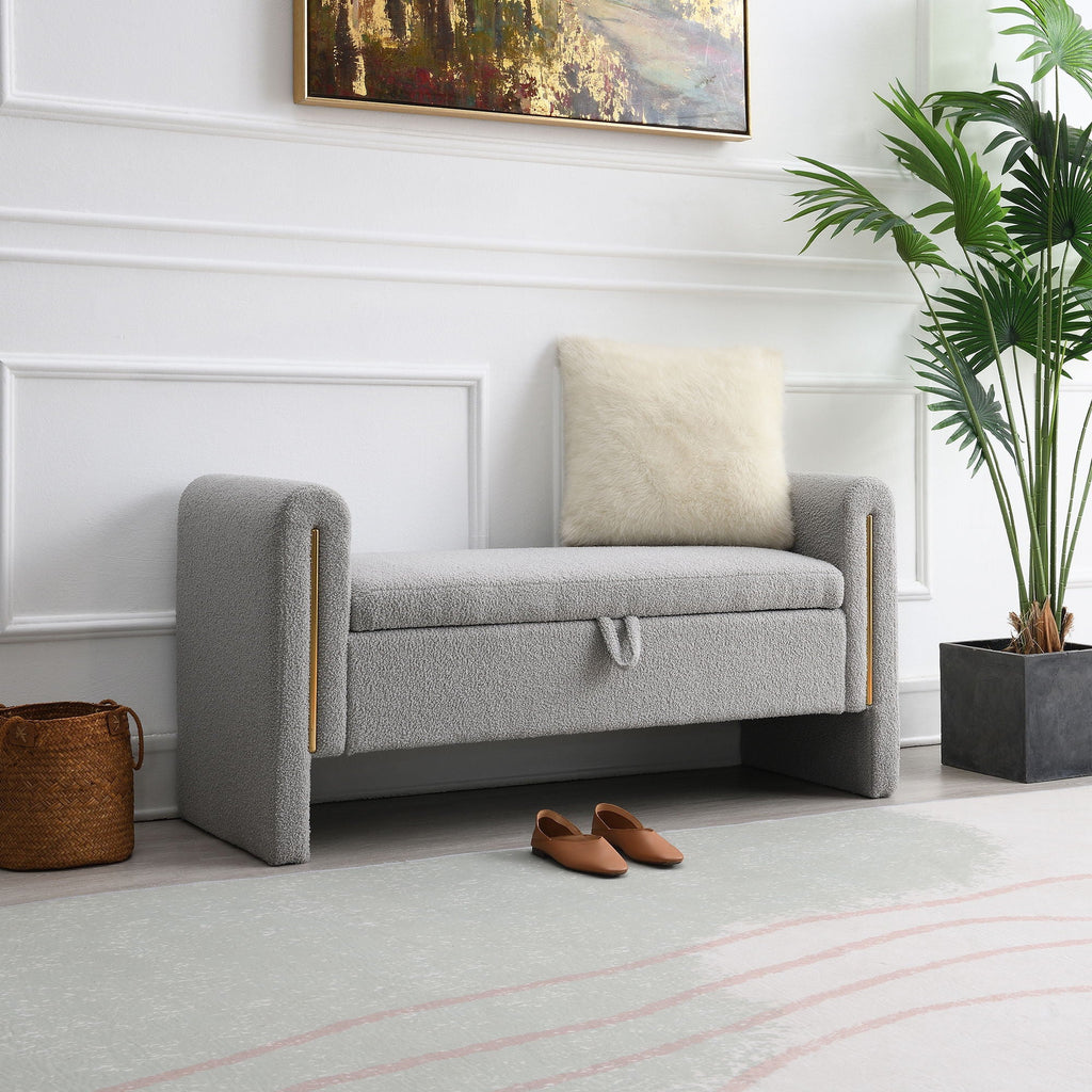 Teddy Upholstered Large Bed End Bench With Storage