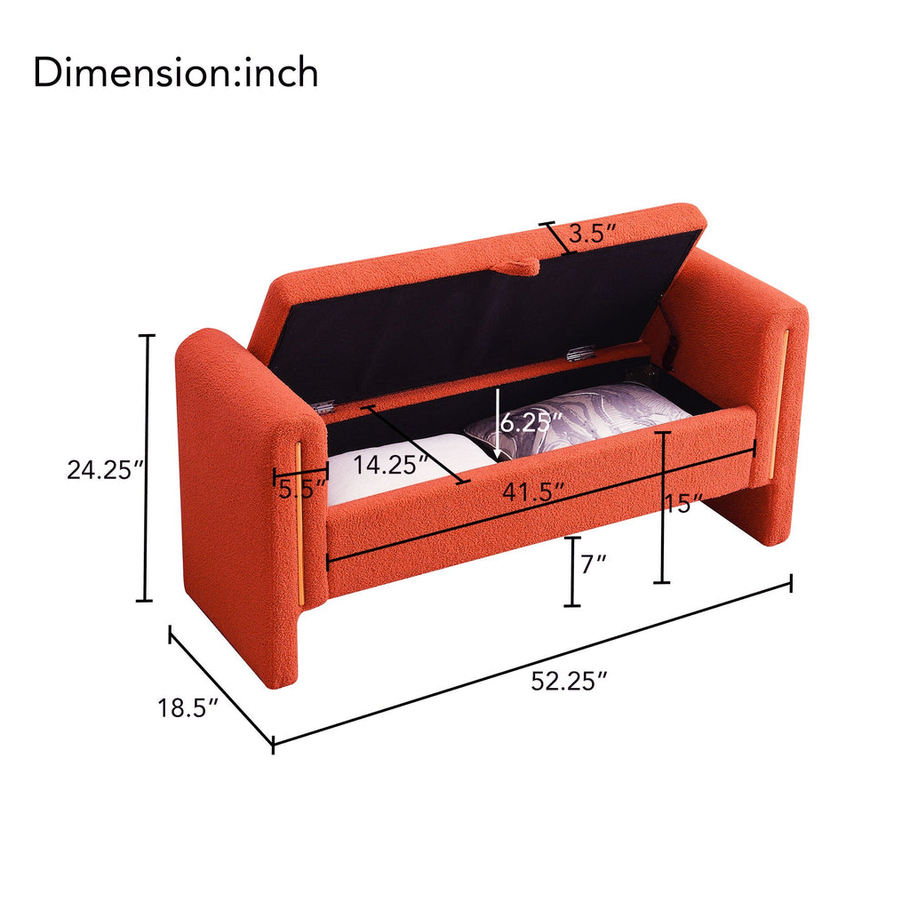 Teddy Upholstered Large Bed End Bench With Storage
