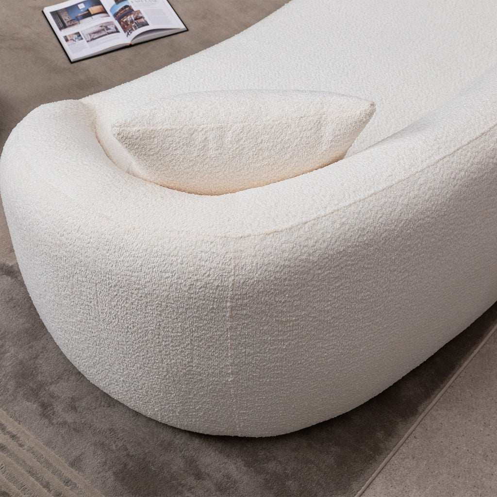 Curved 3 Seater Sofa White