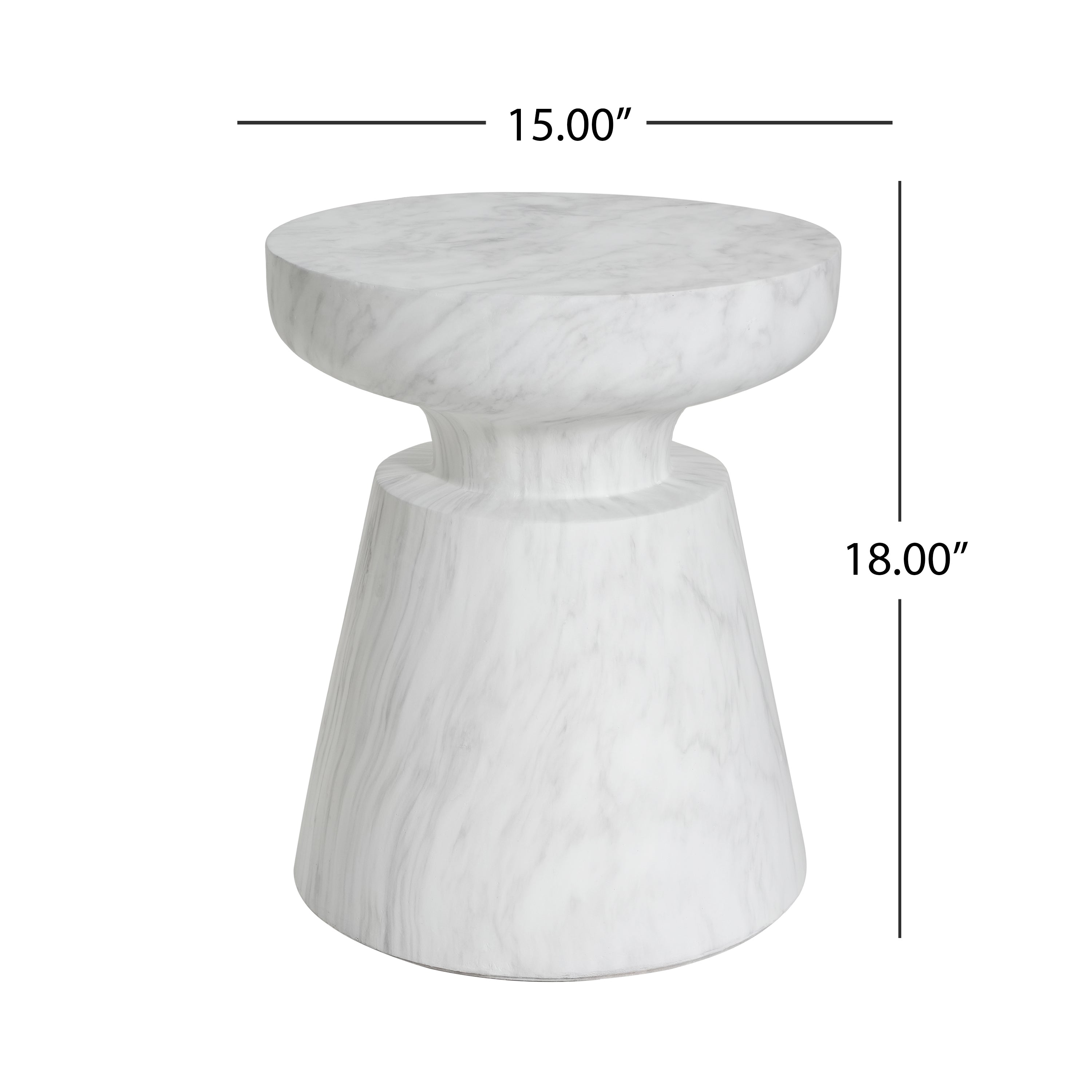 Outdoor Ponti Travertine Side Table,White