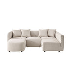 L-Shaped Modular Sectional Sofa With Ottoman