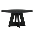 Round Dining Table Black Wood Finish