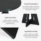 Round Dining Table Black Wood Finish