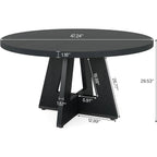Round Dining Table Black Wood Finish