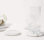 Marble 4" Round Coasters Semi-polished set of 4