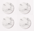 Marble 4" Round Coasters Semi-polished set of 4