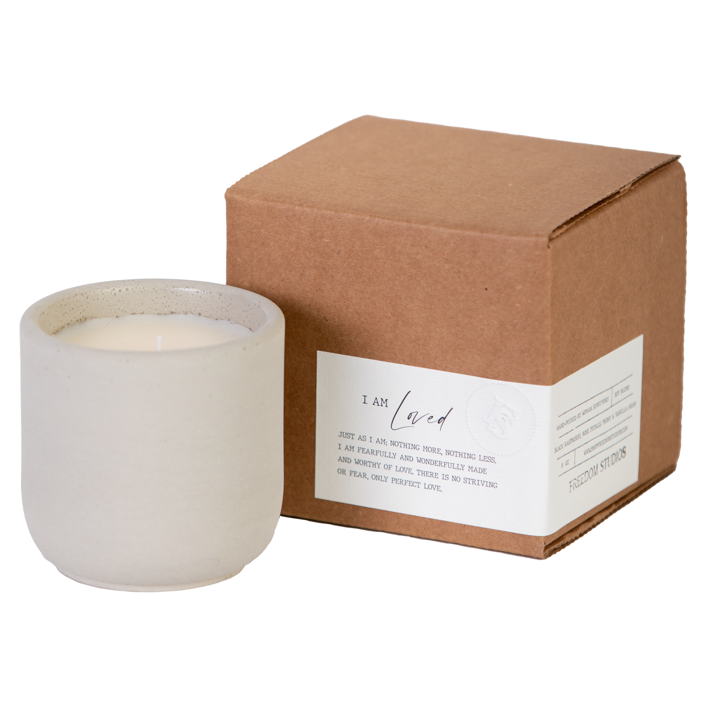 I AM Loved 8 oz Concrete Candle