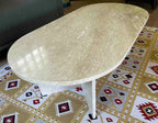 Troia Light Travertine Oval Coffee Table