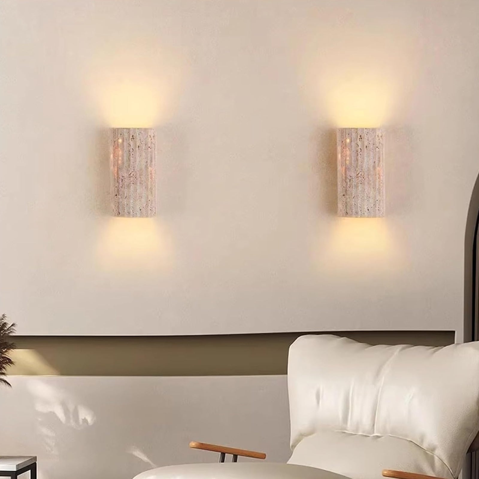 Travertine Outdoor Garden Wall Lamp