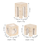 DecorBites™ Hand-Carved Travertine Coffee Table Cabinet for Home Decor