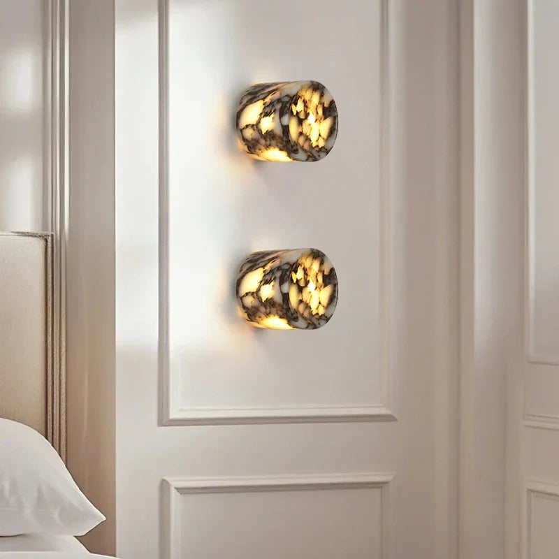 DecorBites™ LED Wall Lamp Modern Wabi Sabi Stone Mirror Light for Home Decor