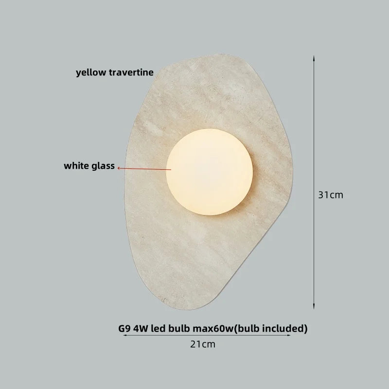 DecorBites™ LED Wall Lamp Modern Wabi Sabi Stone Mirror Light for Home Decor
