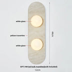 LED Wall Light French Luxury Glass Globe Stone Wall Lamp Fixture