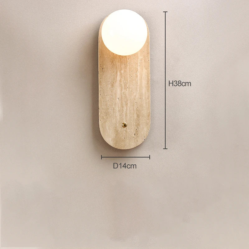 DecorBites™ Cave Stone Wall Lamp Natural Yellow for Bedroom Vintage Japanese Style