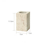 DecorBites™ Beige Travertine Marble Bathroom Accessories Set - Soap Dispenser, Soap Dish, Reed Diffuser