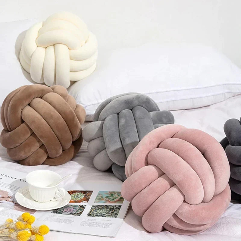 Knotted Ball Round Plush Pillow