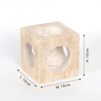 DecorBites™ Hand-Carved Travertine Coffee Table Cabinet for Home Decor