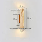 DecorBites™ LED Wall Lights Yellow Travertine Stone Modern Bedside Lamp