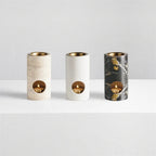 DecorBites™ Beige Travertine Stone Essential Oil Burner Diffuser Cyclinder 7x14CM