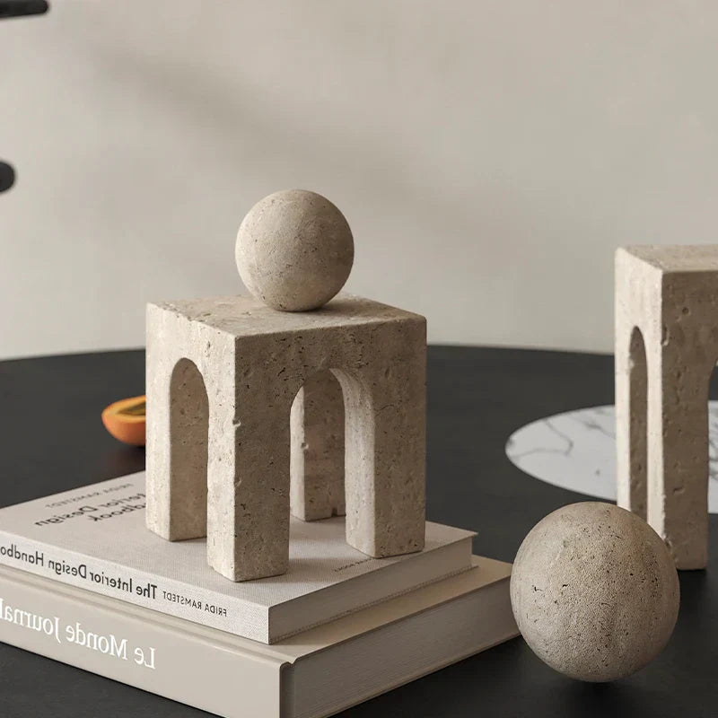Travertine Sculpture Figurine Statue for Home Decor