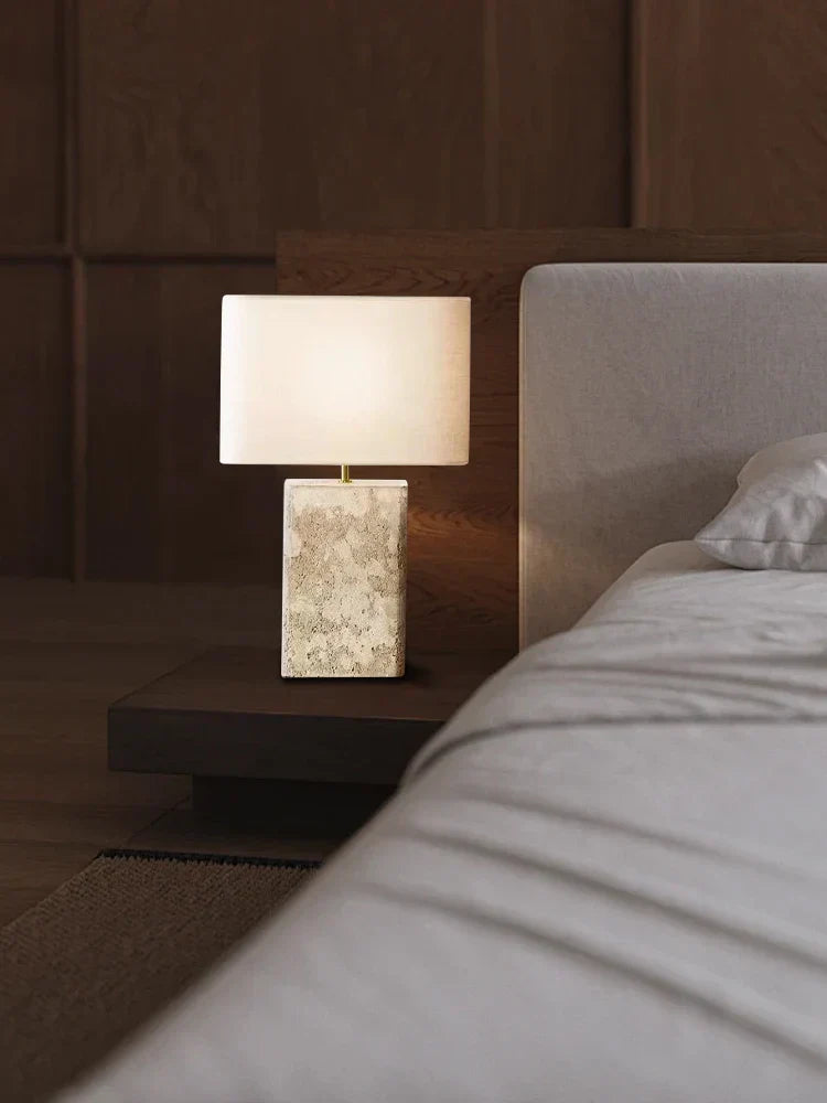 DecorBites™ Large Brown Stone Fabric Table Lamp for Home Decoration in Living Room or Bedroom