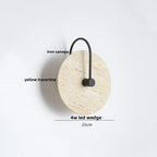 DecorBites™ LED Wall Lights Yellow Travertine Stone Modern Bedside Lamp
