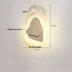 DecorBites™ LED Wall Lights Yellow Travertine Stone Modern Bedside Lamp