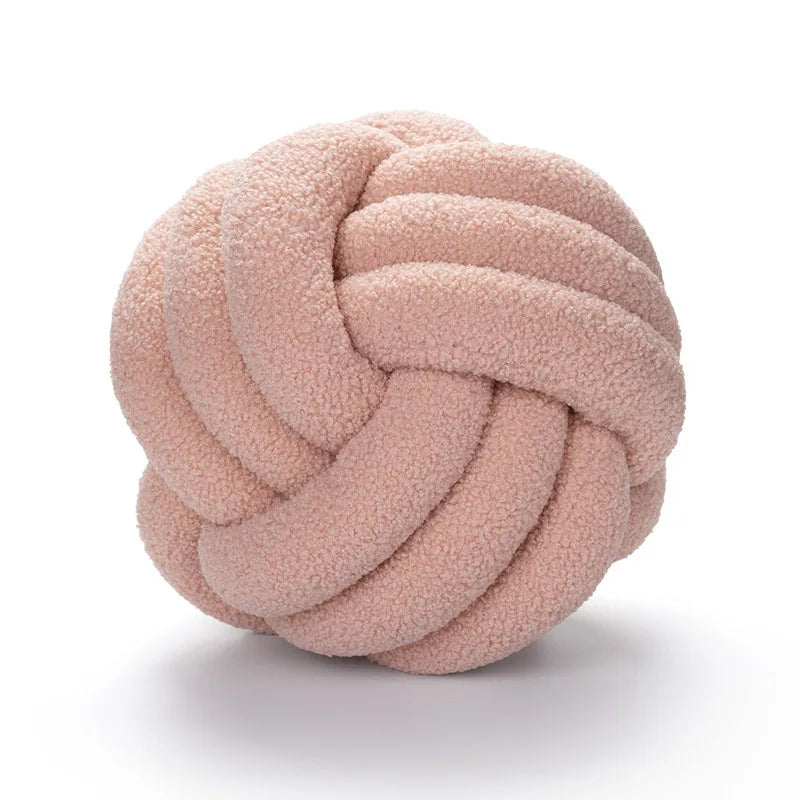 Boucle Knotted Round Decorative Throw Pillows