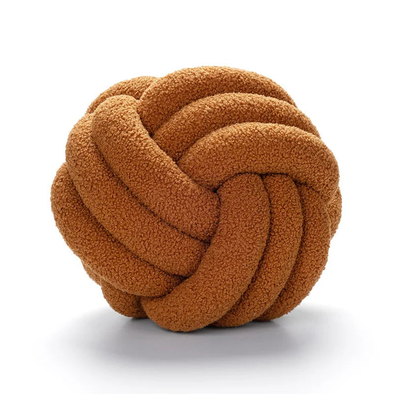 Boucle Knotted Round Decorative Throw Pillows