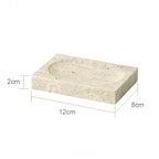 DecorBites™ Beige Travertine Marble Bathroom Accessories Set - Soap Dispenser, Soap Dish, Reed Diffuser