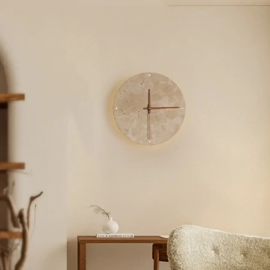 DecorBites™ LED Wall Lights Yellow Travertine Stone Modern Bedside Lamp