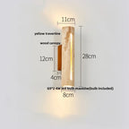 DecorBites™ LED Wall Lights Yellow Travertine Stone Modern Bedside Lamp