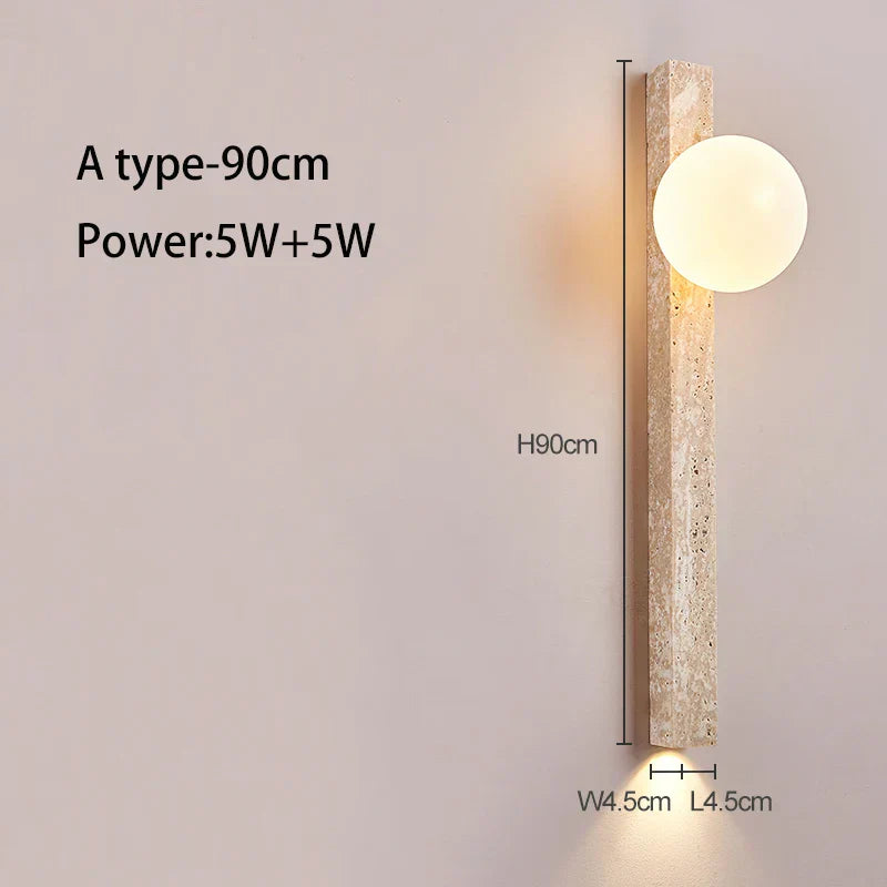 Long Wall Lamp with LED Stone Design