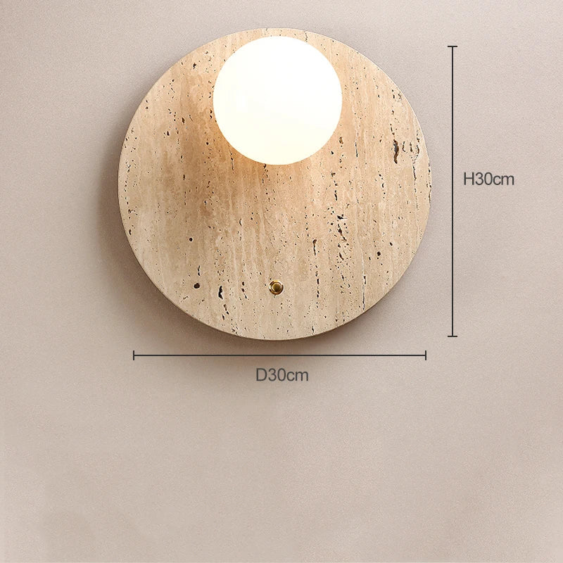 DecorBites™ Cave Stone Wall Lamp Natural Yellow for Bedroom Vintage Japanese Style