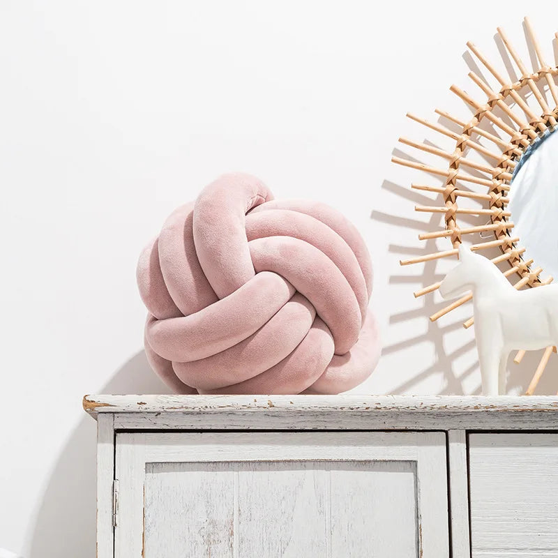 Knotted Ball Round Plush Pillow