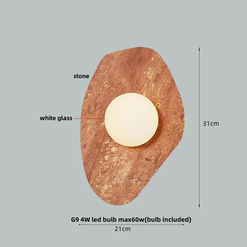 DecorBites™ LED Wall Lamp Modern Wabi Sabi Stone Mirror Light for Home Decor