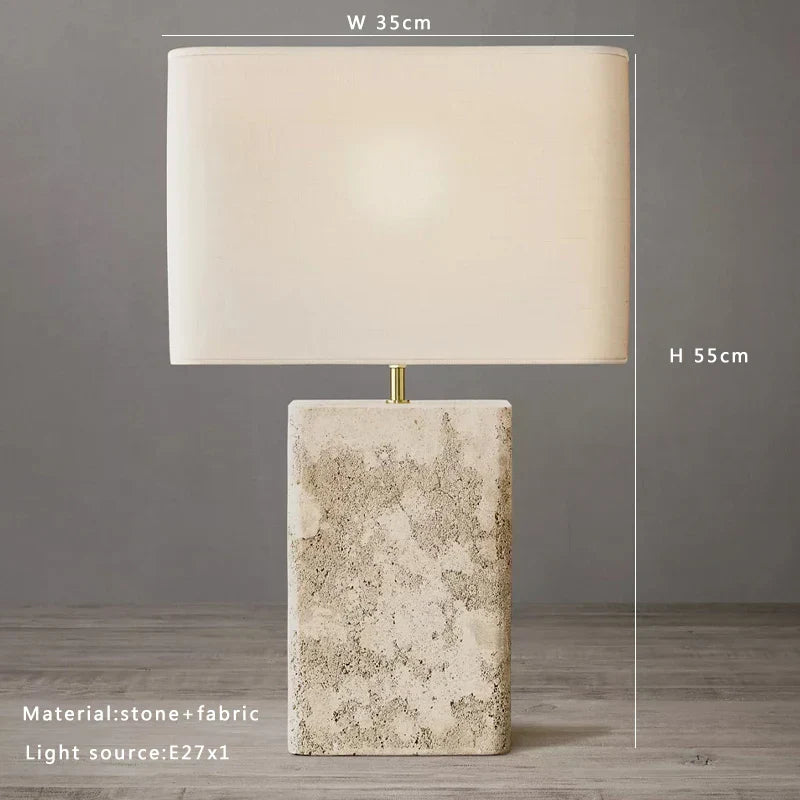 DecorBites™ Large Brown Stone Fabric Table Lamp for Home Decoration in Living Room or Bedroom