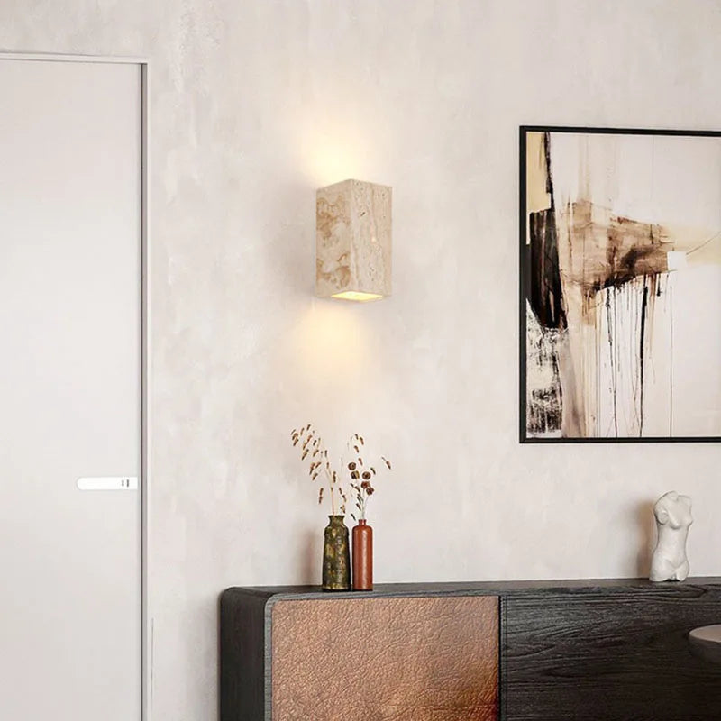 DecorBites™ Cuboid Stone LED Wall Lamp 3000K Parlor Bedroom Stairs Creative Lighting